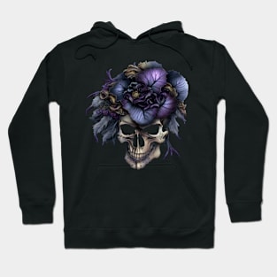 Skull Purple Rose Hair Hoodie